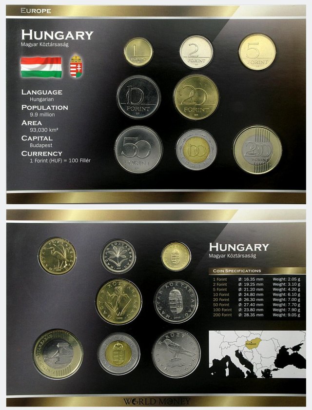 Europe - Hungary Magyar Köztársaság Fekete színű érmesor