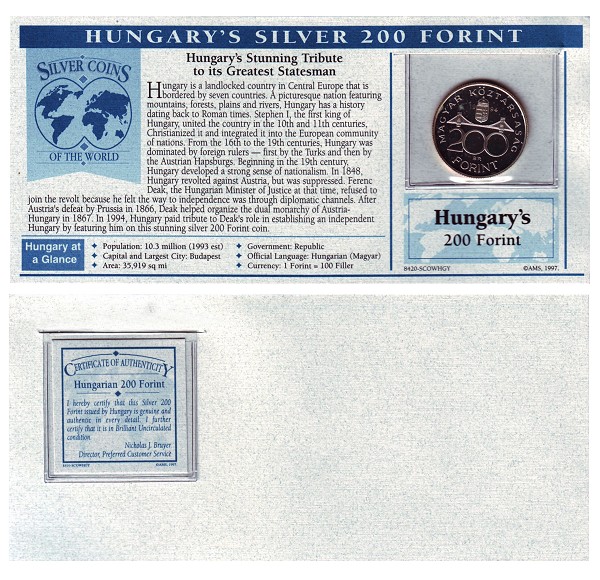 Silver Coins of The World - Hungary's Silver 200 Forint