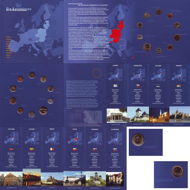 Die Kursmünzen der EU Beitrittsnationalen érmesor