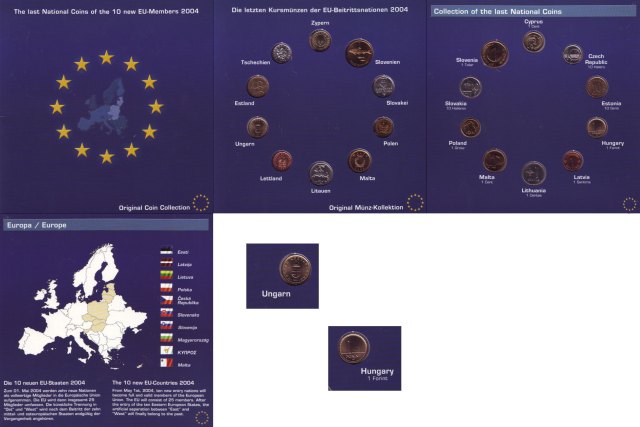 Die Letzten Kursmünzen der EU Beitrittsnationalen érmesor