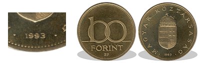 1993-as 100 forint proof tkrveret