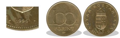 1996-os 100 forint proof tkrveret