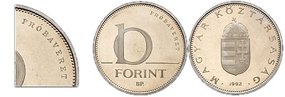 1992-es 10 forint próbaveret PP