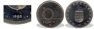 1993-as 10 forint proof tkrveret