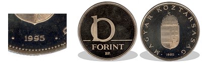 1995-s 10 forint proof tkrveret
