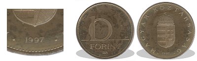 1997-es 10 forint proof tkrveret