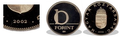 2002-es 10 forint proof tkrveret