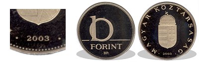 2003-as 10 forint proof tkrveret