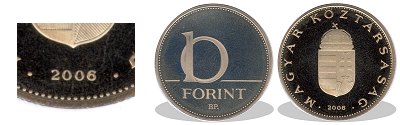 2006-os 10 forint proof tkrveret