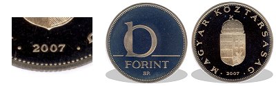 2007-es 10 forint proof tkrveret