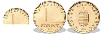 1992-es 1 forint próbaveret BU