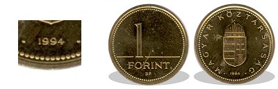 1994-es 1 forint proof tkrveret