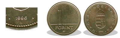 1996-os 1 forint BU fnyestett