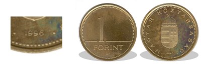 1996-os 1 forint proof tkrveret