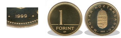 1999-es 1 forint proof tkrveret