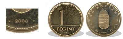 2000-es 1 forint proof tkrveret