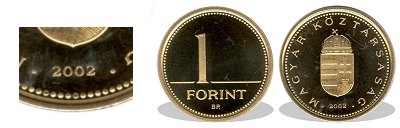 2002-es 1 forint proof tkrveret