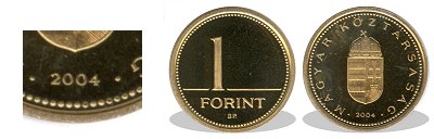 2004-es 1 forint proof tkrveret