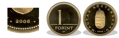 2006-os 1 forint proof tkrveret