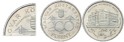 1992-es 200 forint BU próbaveret