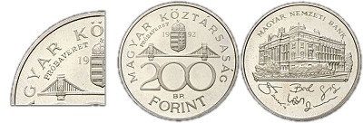 1992-es 200 forint PP próbaveret