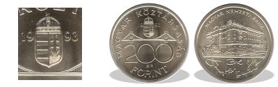 1993-as 200 forint BU fnyestett