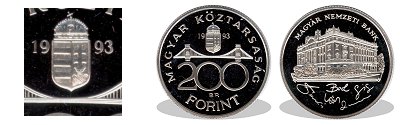 1993-as 200 forint proof tkrveret