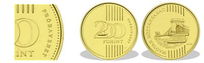 2009-es 200 forint arany próbaveret