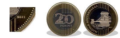 2011-es 200 forint proof tkrveret