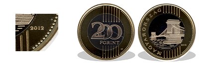 2012-es 200 forint proof tkrveret