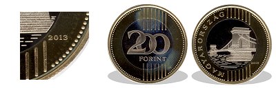 2013-as 200 forint proof tkrveret