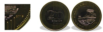 2015-s 200 forint BU fnyestett