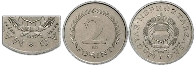 1957-es 2 forint Próba Veret jelzéssel