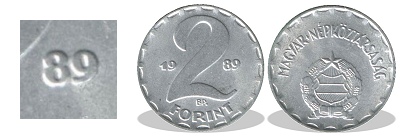 1989-es 2 forint alumínium