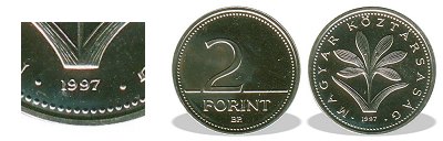 1997-es 2 forint BU fényesített