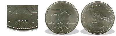 1993-as 50 forint BU fnyestett