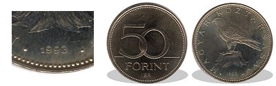 1993-as 50 forint proof tkrveret