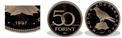 1997-es 50 forint proof tkrveret