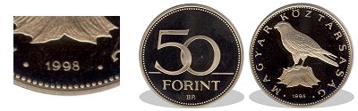 1998-as 50 forint proof tkrveret