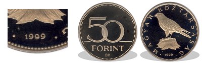 1999-es 50 forint proof tkrveret