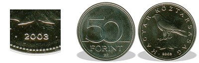 2003-as 50 forint BU fnyestett