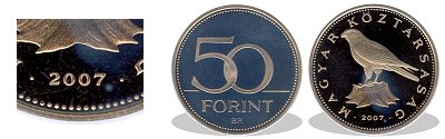 2007-es 50 forint proof tkrveret