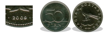 2009-es 50 forint BU fnyestett