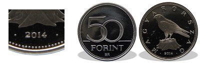 2014-es 50 forint proof tkrveret