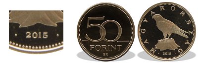 2015-s 50 forint proof tkrveret