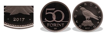 2017-es 50 forint proof tkrveret