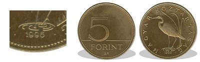 1996-os 5 forint proof tkrveret