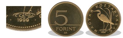 1999-es 5 forint proof tkrveret