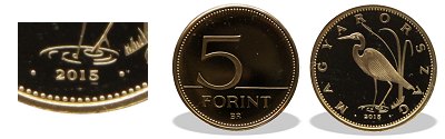 2015-s 5 forint proof tkrveret