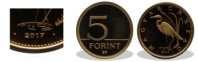 2017-es 5 forint proof tkrveret